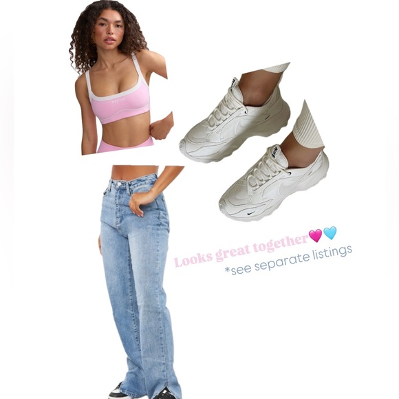 PLT Mid Blue Wash Split Hem Straight Leg Jeans - Picture 12 of 13